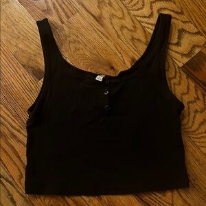 Black Ribbed Tank Top